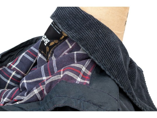 Barbour Fabulous Vintage Navy Blue Burghley Long Waxed Cotton Coat