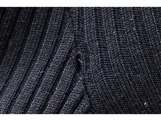 Giorgio Armani Le Collezioni Vintage Black Ribbed Button Front Sweater, Size 10