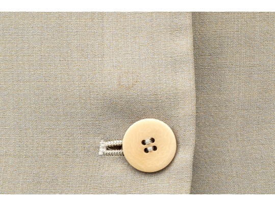 Giorgio Armani Vintage Black Label Tan Wool Button Front Blazer