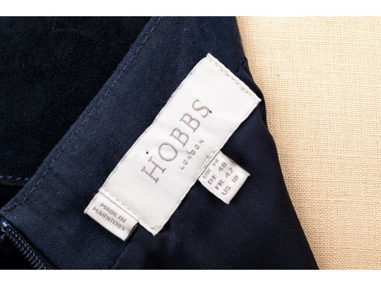 Hobbs, London Blue Suede Sleeveless Sheath Dress, Slze 10