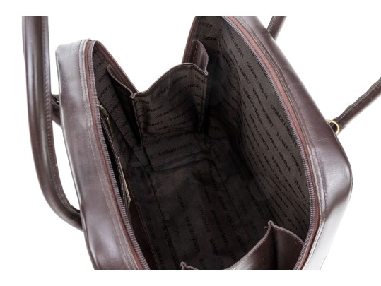 Giorgio Armani Handsome Brown Leather Top Handled Bag