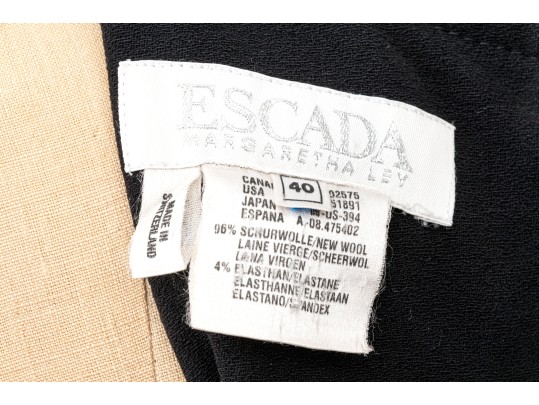 Escada Classic Black Wool Sleeveless Sheath Dress, Slze 40