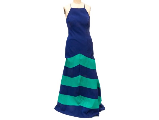 Shoshanna Bold Color Block Floor Length Dress