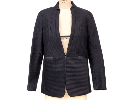 Rag & Bone Fabulous Leather Trimmed Quilted Mandarin Collar Blazer Size 8