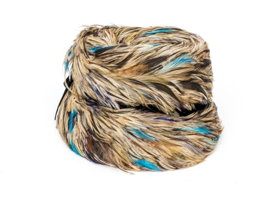 Jille Original Striking Vintage Brown Multi-toned Feather Hat