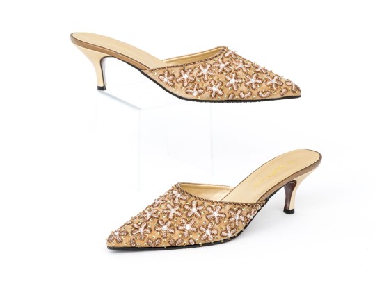 Haute Latitude Stunning Beaded And Embroidered Mules, Size 9