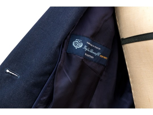 Loro Piana For Brooks Brothers Navy Blue Denim Style Button Front Blazer, Size 6