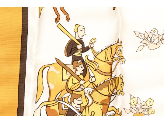 Hermes Magnificent Vintage Brown, Ivory And Gold 