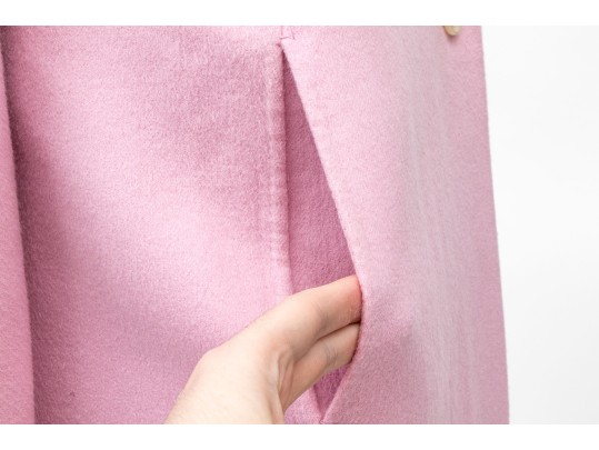 St. John Long Pink Wool Button Front Blazer/Coat, Size S