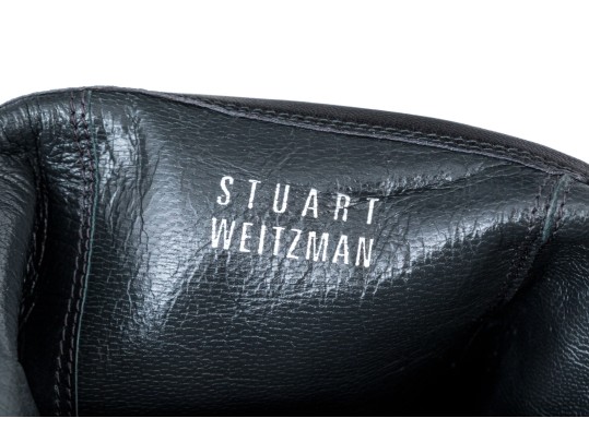 Collection Of Two Pairs Of Black Stuart Weitzman Boots, Leather And Suede, Size 10