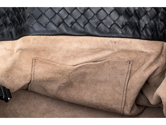 Bottega Veneta Fabulous Ultra Large Black Woven Leather Tote Bag, With Mirror