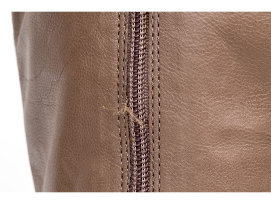 Delmain Beautiful Taupe Vero Cucio Leather Knee Length Boots, Size 10