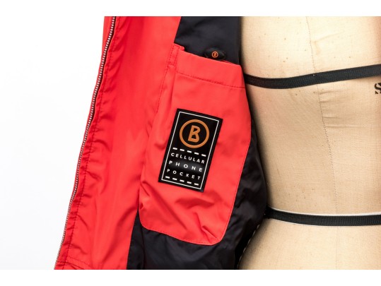 Bogner Red And Black Embroidered Zip Front Ski Jacket