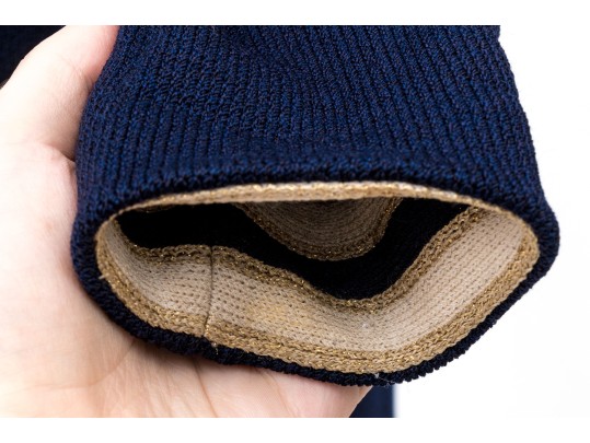 St. John Collection Navy Blue Button Front Long Knit Blazer, Size 4