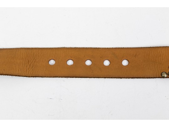 Linnea Pelle Bold Bejeweled, Studded Triangle Pattern Chunky Leather Belt, Size M