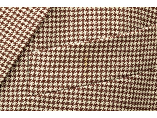 Giorgio Armani Classico Tan And Brown Houndstooth Three Button Blazer, No Size Tag