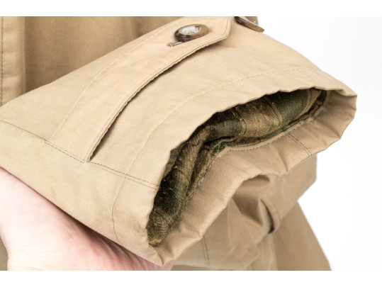 Giorgio Armani Classico Vintage Tan Oversized Belted Trench Coat, Size 42