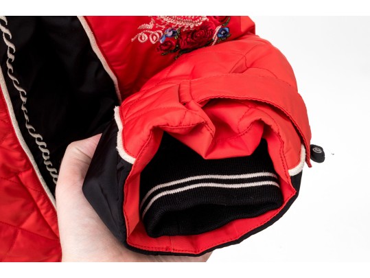 Bogner Red And Black Embroidered Zip Front Ski Jacket