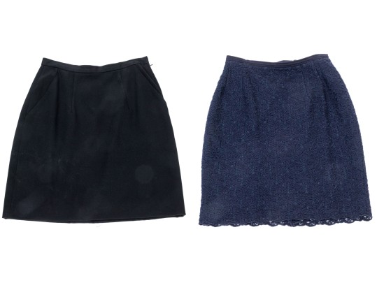 Collection Of Two Assorted Skirts; Giorgio Armani Black Label, Escada, Sizes 38 And 42