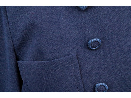 Razooks Soir Noir By Angelica Rueggeberg Blue Double Breasted Coat Dress, Size 38