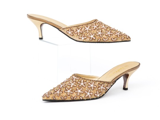 Haute Latitude Stunning Beaded And Embroidered Mules, Size 9