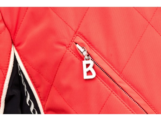 Bogner Red And Black Embroidered Zip Front Ski Jacket