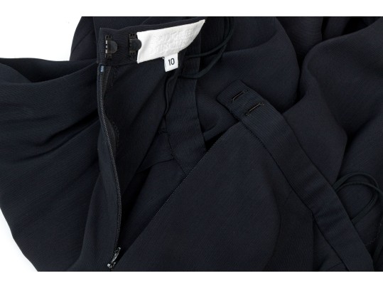 Badgley Mischka Striking Bejeweled Black Belted Suit, Size 10