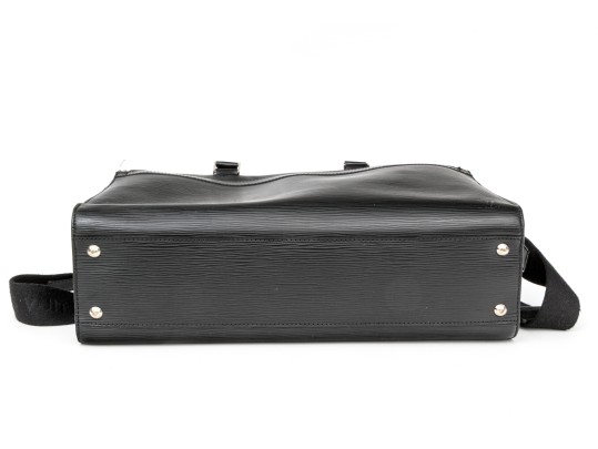 Louis Vuitton Black Epi Leather Top Zip Top Handle Briefcase, With Strap, Authenticated
