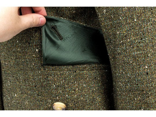 Escada Elements Green Tone Wool Button Front Blazer, Size 40