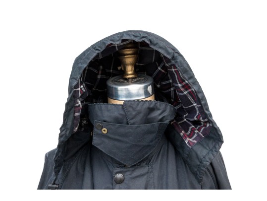 Barbour Fabulous Vintage Navy Blue Burghley Long Waxed Cotton Coat