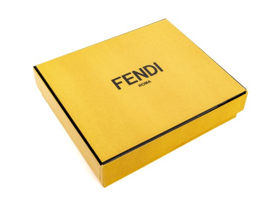 Fendi Black Stud And Hook Motif Credit Card Holder, With Box