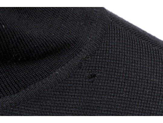 Giorgio Armani Le Collezioni Vintage Black Cropped Half Zip Turtleneck, Size 8