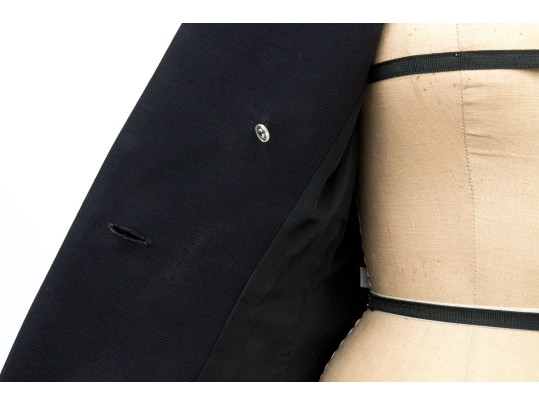 Badgley Mischka Striking Bejeweled Black Belted Suit, Size 10