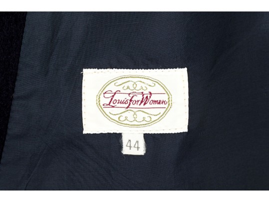 Louis For Women Vintage Blue Cashmere Double Breasted Oversized Long Overcoat, Size 44