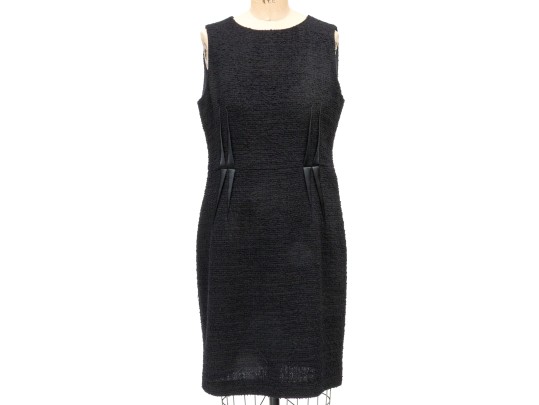 Armani Collezioni Black Boucle Sleeveless Sheath Dress, Slze 10