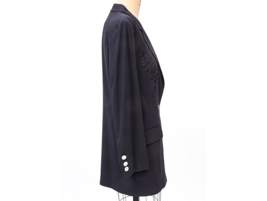 Escada Margaretha Ley Embroidered Collared Blazer, Size 40