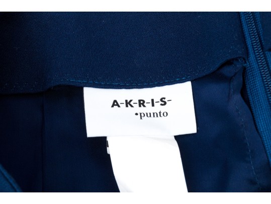 Akris Punto Blue Scalloped Motif Skirt And Top Coordinate Set, Size 8