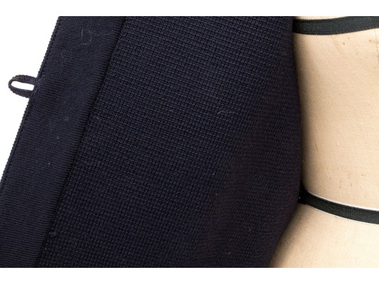 Salvatore Ferragamo Navy Blue Knit Wool Button Front Sweater, Size M