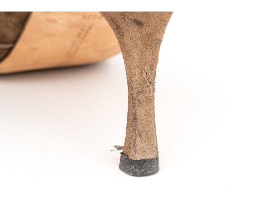 Manolo Blahnik Brownish Tan Suede Pumps, Size 41 1/2