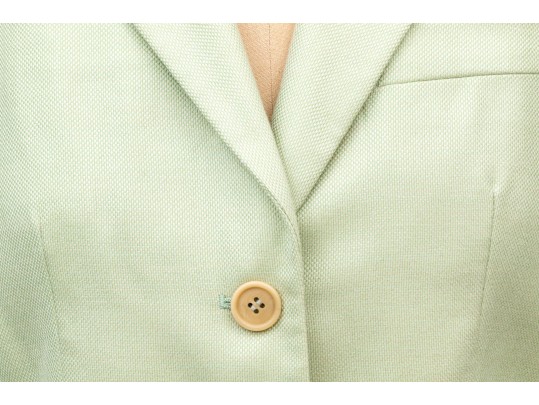 Giorgio Armani Classico Green Cashmere And Silk Three Button Blazer, Size 40