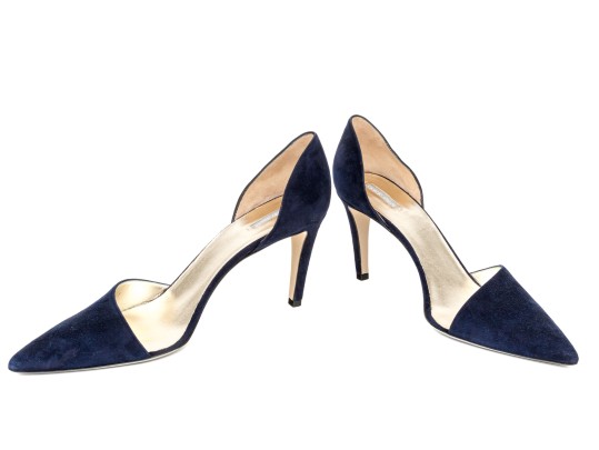Giorgio Armani Fabulous Blue Suede Elegant Pumps, Size 41, New