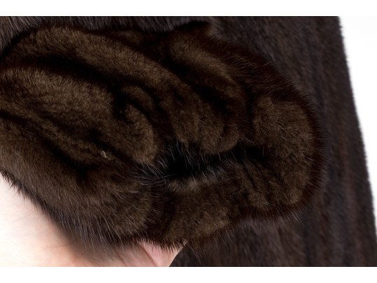 B. Altman Beautiful Vintage Collared Long Brown Mink Fur Coat, With Pockets