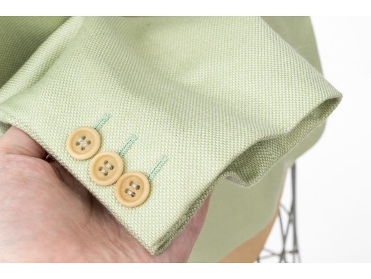 Giorgio Armani Classico Green Cashmere And Silk Three Button Blazer, Size 40