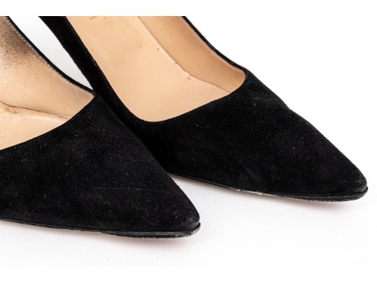 Manolo Blahnik Classic Black Suede Pumps, Size 41 1/2