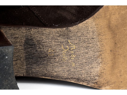 Bruno Ricci Fabulous Thigh High Brown Suede Chunky Heel Boots, Size 41