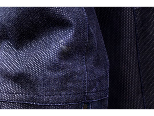 Akris Magnificent Navy Blue Fine Suede Moto Style Jacket, Size 10