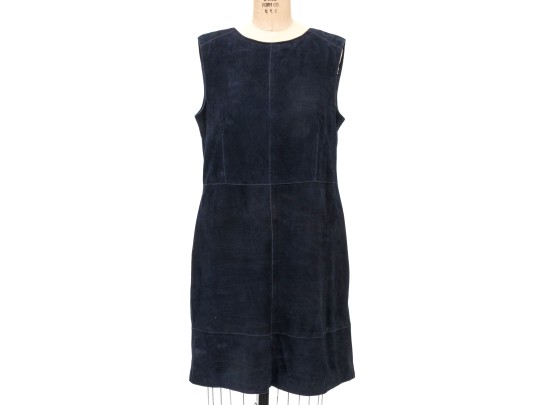 Hobbs, London Blue Suede Sleeveless Sheath Dress, Slze 10