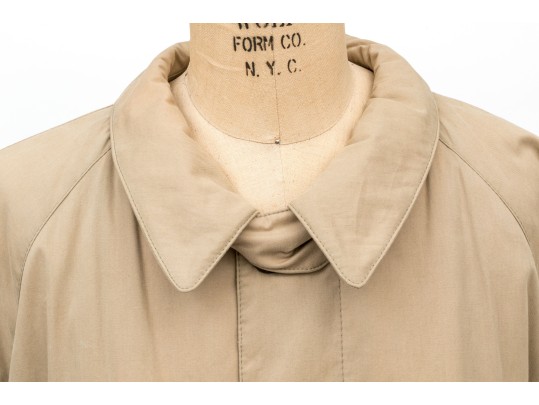 Giorgio Armani Classico Vintage Tan Oversized Belted Trench Coat, Size 42