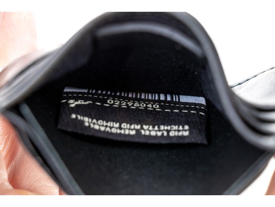 Fendi Black Stud And Hook Motif Credit Card Holder, With Box