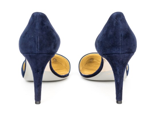 Giorgio Armani Fabulous Blue Suede Elegant Pumps, Size 41, New